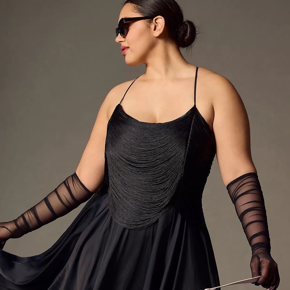 Anthropologie Fringe Bodice Midi Dress - Picture 10 of 16